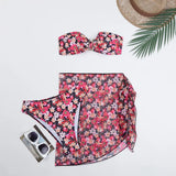 Fongt Swimsuit Female Split Metal U Bikini BIKINI Three-Piece Print