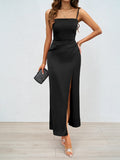 Fongt Women's Summer New Sexy Square Collared Back Sling Skirt Dress Women
