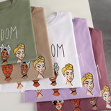 Gothic Printed Women T Shirt 100% Cotton Short Sleeve Cartoon Graphic Female Soft Top Jumper Female Cusual