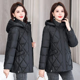 Mother Winter Down Cotton-Padded Jacket Add Fat Increase The New Foreign Style Middle-Aged Coat Female Autumn And Winter Large Size Middle-Aged Cotton-Padded Jacket-Outfit