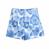 Women Floral Print High Waisted Shorts Casual Female Loose Clothes