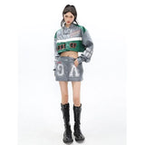 Bomber Woman Varsity Jacket Detachable Black Oversize Racing Motorcycle Leather Baseball Jacket Long Sleeves Coat