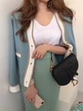 New 2022 Chic V-Neck Buttons Short Cardigans Spring Autunm Women's Sweaters Korean Fashion Pocket Knitwears
