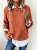 Fongt Sheintemu Autumn And Winter Long-Sleeved Round-Neck Casual Burst Sweater