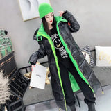 Degrees Winter Thick Warm Parkas Coat Women Down Jacket Female Loose Cotton Long Hooded Down Jacket Windproof Coat