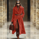 Fongt 2025 Autumn And Winter New Women's Solid Color Thicker And Longer Coat Coat