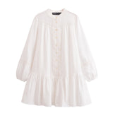 Fongt Homemade New Women's Classic Lace Round-Neck Long-Sleeved Dress 3897067
