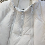Hooded Light Cotton Jacket Women Irregular Warm Down Cotton Coat Windproof Sleeve Parker Multi Zipper Design