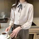 Fongt New Bow Embroidered Long Sleeve Shirt Lace Design Sense Small Long Sleeve Foreign Style Base-Outfit