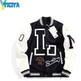Jacket 2022 New Autumn Patchwork Embroidery Vintage Street Letter Women's Baseball Bomber Jacket Unisex Casual Hip