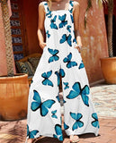 Fongt New Casual Fashion Print Strap Trousers Women's Trousers
