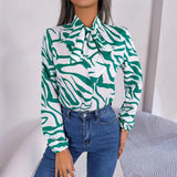 Fongt Shooting 2025 Spring And Summer Temperament Hit Color Stripe With Lantern Sleeve Chiffon Shirt Women's Clothing