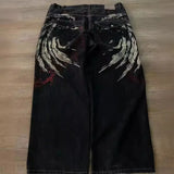 E-Commerce Street Clothing Jeans Y2K Pants Hip-Hop Embroidered Jeans Loose Jeans Harajuku-Outfit