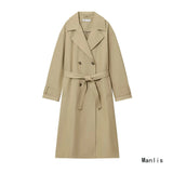 Fongt Feng 2025 New Fashion Temperament Female Assembly Belt Long Wind Coat 8372277