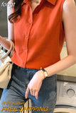 Women Shirt Sleeveless Womens Tops and Blouses Elegant Yellow Blouses for Women Basic Womens Blouses OL Clothes for