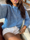 Fongt Clothes Autumn Women's Color Dot Splicing Knitted Sweater