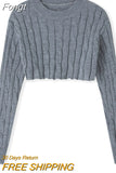Women Rainbow Sweaters Hollow Out Sexy Crop Tops Fall Winter y2k Clothes Multi Color Square Collar Long Sleeve Tops