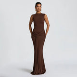 Fongt Fashion Solid-Colored Sleeveless Ribbon Dress In Autumn 2025