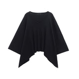 Fongt Asymmetrical V-Necked Collar Sweater High-Waisted Trousers Casual Knitting Set 2025 Spring Girl