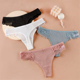 Cotton Panties Women G-String Ladies Sexy Panties Ladies Ladies Thong Underwear Solid Color Comfortable Lace Edge