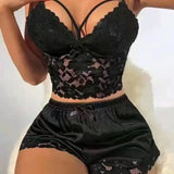 2024 New Sling Lace Vest Lace Lace Blouse Lace Shorts Two-Piece Pajamas