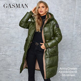 2022 Women down Jacket Long Classic zipper design Big Pocket Stand Collar Hooded Slim coat Women Parkas