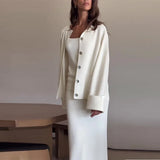 Fongt Autumn New Women's Pure Color Lazy Leisure Long-Term Set