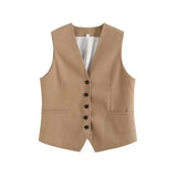 Fongt Women's Linen-Blend Vests In Spring And Summer 2025S + Shorts Sets Of Trendy Brands