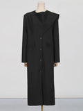 Fongt New Temperament Splicing Long Sleeve Single Row Buckle Long Loose Thin Senior Design Wind Coat Women's Autumn