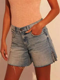 Direct Selling Female Summer Loose Show Thin Side Design Sense Denim Shorts-Outfit