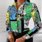 Office Shirt Elegant Turn-down Collar