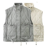 Fongt And Winter New Women's Clothing Collar Casual Sleeveless Gray Cotton Vest Vest Vest Coat