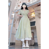 Fongt Dress Women's 2025 Summer New French Temperament Short-Sleeved Folding Skirt In The Waist