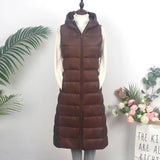 Autumn Winter New Down Jacket Vest Female Thin And Long Korean Version Slim Hooded Horse Clip Vest Tide-Outfit