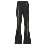 Flare Pants Casual Skinny Elastic High Waisted Sweat