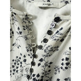 Fongt Spring And Summer Sweet Fruit Print Half-Open Small Buckle Double Velvet Imitation Silk Silk Top