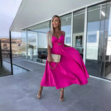 Fongt Summer New Fashion Socialite Deep V Hollow-Out Big Skirt Spread Slit Halter Dress Dress 23017-Outfit