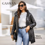 2022 New Spring Autumn Women coat Simple Mid-Length Fashion unique splicing Hooded design Women's spring jackets