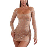 Fongt Women's New Dress Bodybony Dress Squins