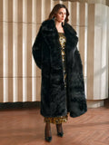 Fongt New Autumn And Winter Fashion Fluffy Long Coat Imitation Fox Furry Pike Coat