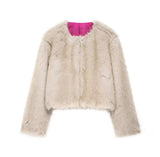 Fongt Women's Thick Lamb Fur Black Coat Women's Winter 2025 New Fur