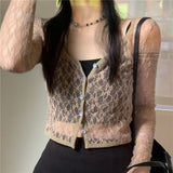 Shirts Women Elegant Aesthetic Chic Cozy Summer Sun-proof Crop Tops French Style Hollow Out Vacation Fashion Ins