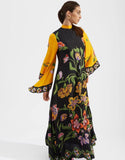 Fongt Summer Printed Seven-Sleeve Collared Dress