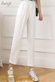 Women 4 Colors Ankle-Length Trousers Elegant Solid Daily Minimalist Newest Harajuku All-match Ulzzang Students Cozy