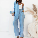 Fongt Women's New Trendy Loose Shirt Broad-Legged Fashion Suit Women's Two Sets