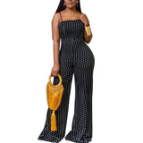 Designed For Fashionable Women's Wear, Spotted Printing, Breast-Bound Suspenders, Jumpsuits.-Outfit
