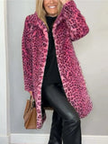 Fongt 2025 Fashion Leopard-Print Warm Plush Long Coat