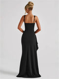 Fongt Style Women's Evening Dress Fashion Sexy Sling Dress New Height Open Skirt