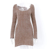 Vintage Chenille Long Sleeve Mini Dress-Outfit