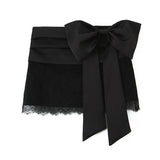 Fongt New Silk-Sense-Sensitive Bow Trim Lace-In-Use 466114 Miniskirt 4772512